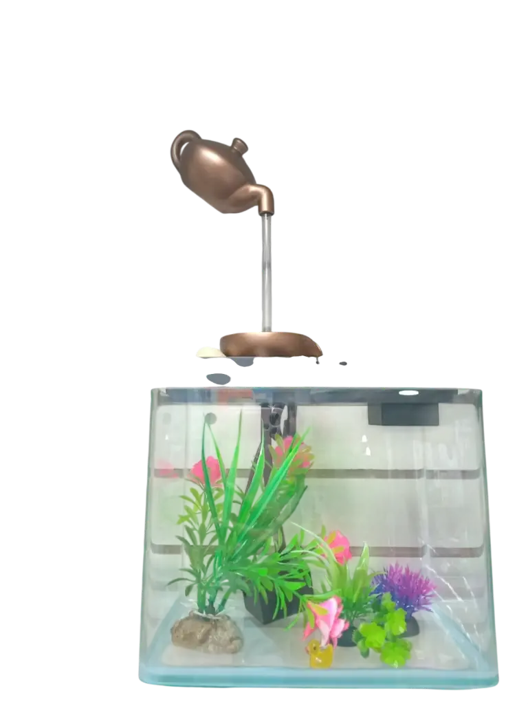 ACUARIO CON CASCADA DECORATIVO