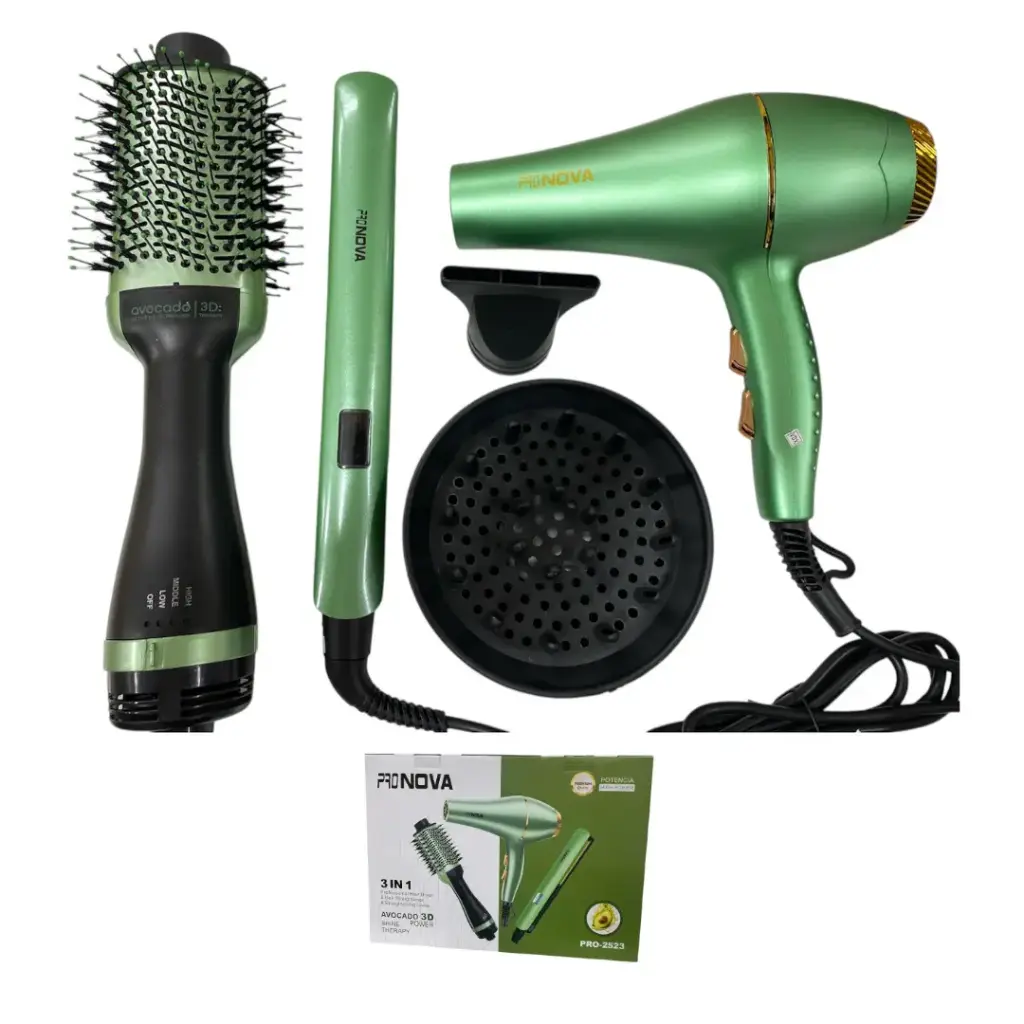 COMBO SECADOR, PLANCHA Y CEPILLO SECADOR PRONOVA