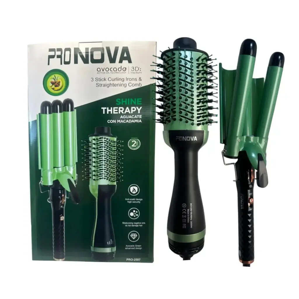 COMBO CEPILLO SECADOR Y RIZADORA ONDAS DE SIRENA PRONOVA