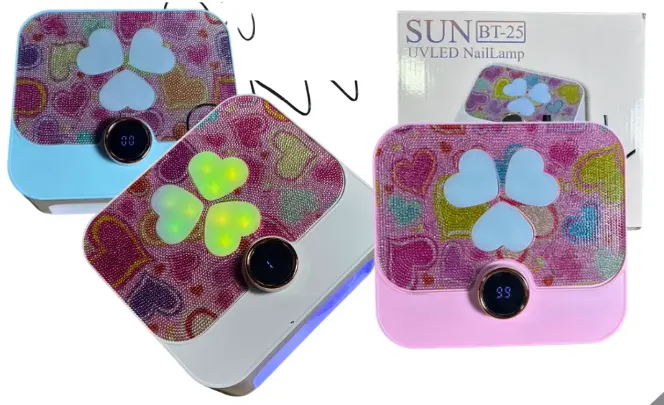 LAMPARA DE UÑAS TREBOL CON PIEDRAS SUN BT-25